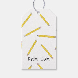 Pencils Down Gepersonaliseerde Gift Label Terug na Cadeaulabel