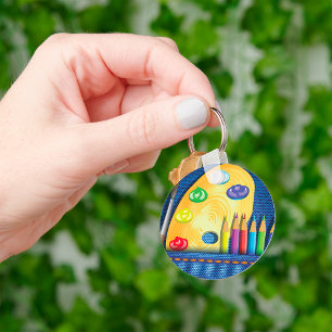 Pencils en artistieke Sleutelhanger van het pensee