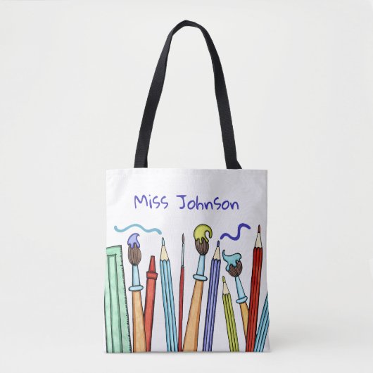 Pencils en penselen Dank u de cadeautjes van de le Tote Bag (Voorkant)