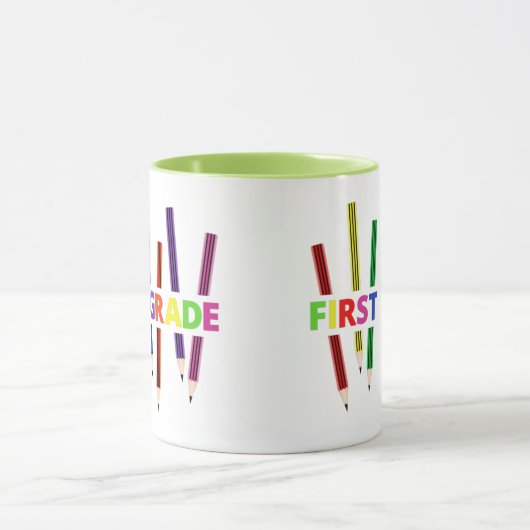 Pencils First Grade Teacher Mok (Midden)