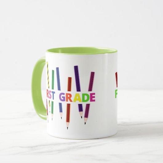 Pencils First Grade Teacher Mok (Voorkant links)