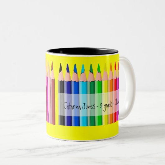 Pencils - Gepersonaliseerd tweetone Mok (Voorkant rechts)