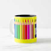 Pencils - Gepersonaliseerd tweetone Mok (Voorkant links)