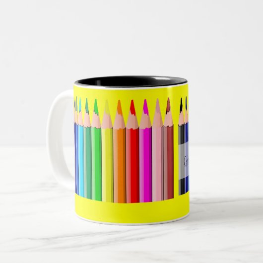 Pencils - Gepersonaliseerd tweetone Mok (Voorkant links)