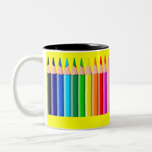 Pencils - Gepersonaliseerd tweetone Mok (Links)