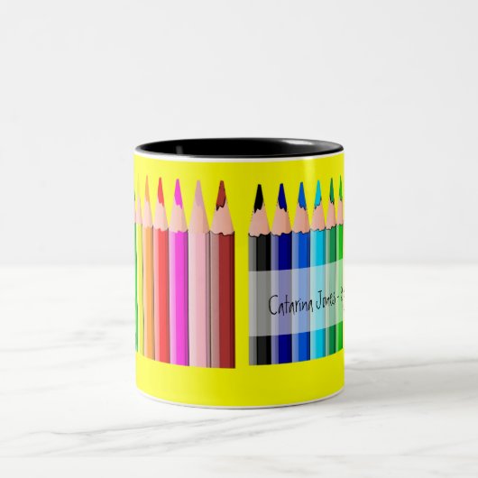 Pencils - Gepersonaliseerd tweetone Mok (Center)