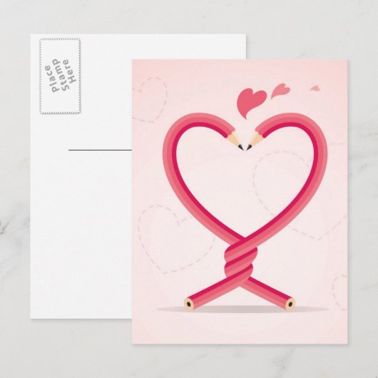 Pencils in Love Briefkaart (Voorkant / Achterkant)