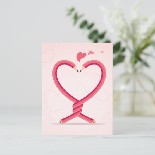 Pencils in Love Briefkaart (Staand voorkant)
