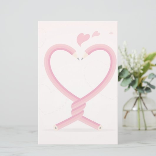 Pencils in Love Briefpapier (Staand voorkant)