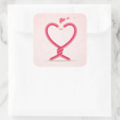 Pencils in Love Vierkante Sticker (Tas)