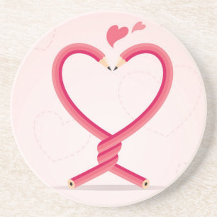 Pencils in Love Zandsteen Onderzetter