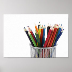 Pencils in potloodhouder door Petr Kratochvil post Poster