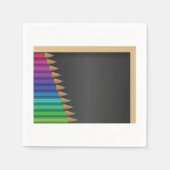 Pencils op een Blackboard Paper Napkins Servet (Voorkant)