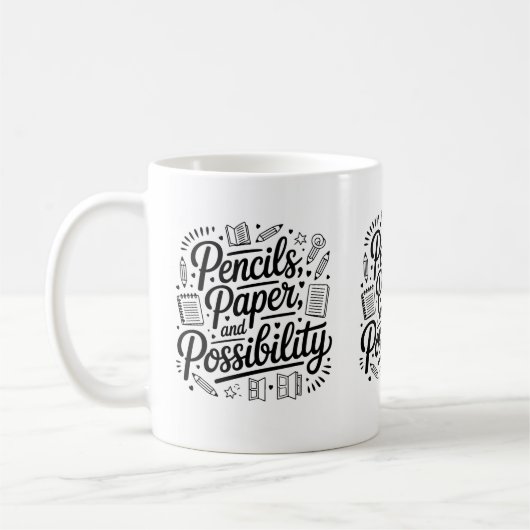 Pencils, Paper en Mogelijkheden mok (Links)