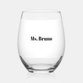 Pencils Patience & Pinot Personalized Teacher  Wijnglas Zonder Voet (Achterkant)