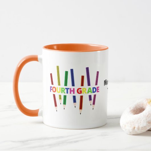 Pencils Vierde graad lerarenMok Mok (Met donut)
