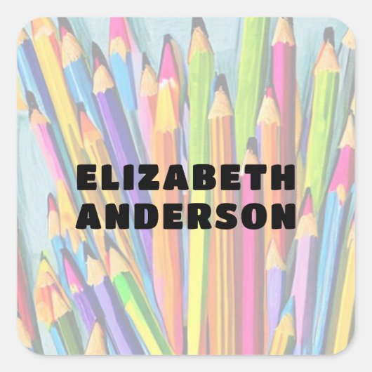 Pencils Vierkante Sticker (Voorkant)