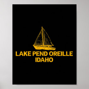 Pend Oreille-meer Idaho Buiten Vintage Voorzijde E Poster