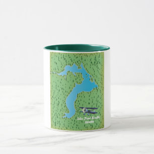 Pend Oreille-meer Idaho kaart Mok