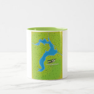 Pend Oreille meer Idaho meerkaart Tweekleurige Koffiemok