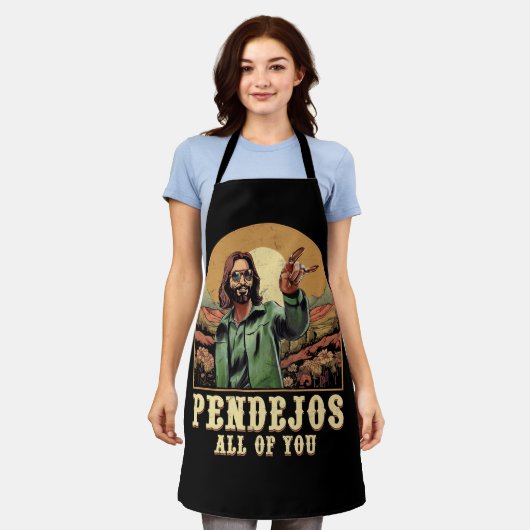 Pendejos Allen van jullie Jezus sarcastische Humor Schort (Gedragen)