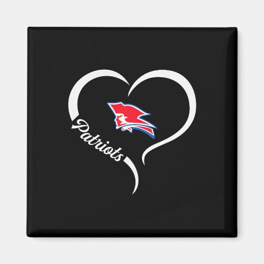 Pender Patriots Logo Halve Hart Slogan Hs Magneet (Voorkant)