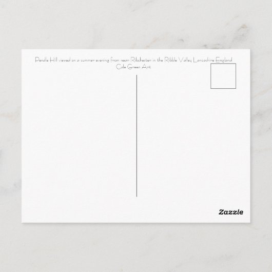Pendle Hill Lancashire Briefkaart (Achterkant)