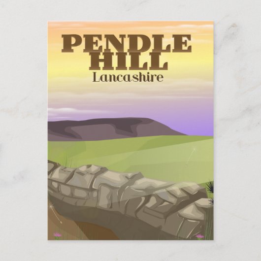 Pendle Hill Lancashire Briefkaart (Voorkant)
