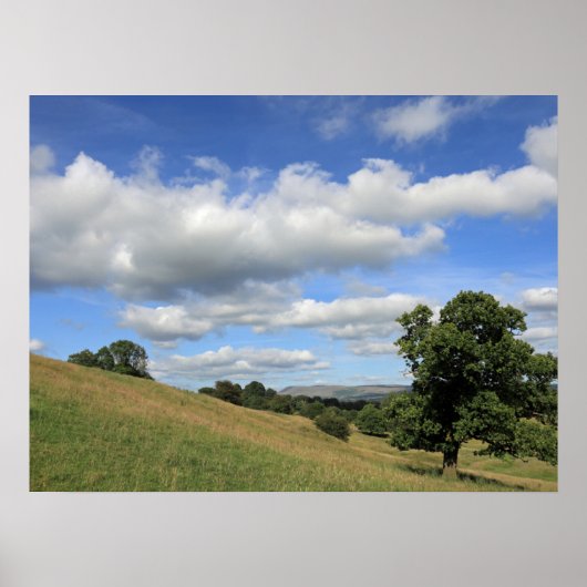 Pendle Hill Summer Evening Card Poster (Voorkant)