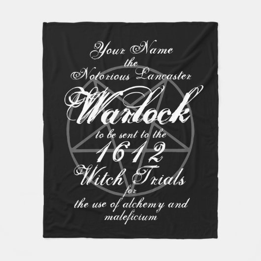 Pendle of Salem Heks Trials Warlock Gothic Fleece Deken (Voorkant)