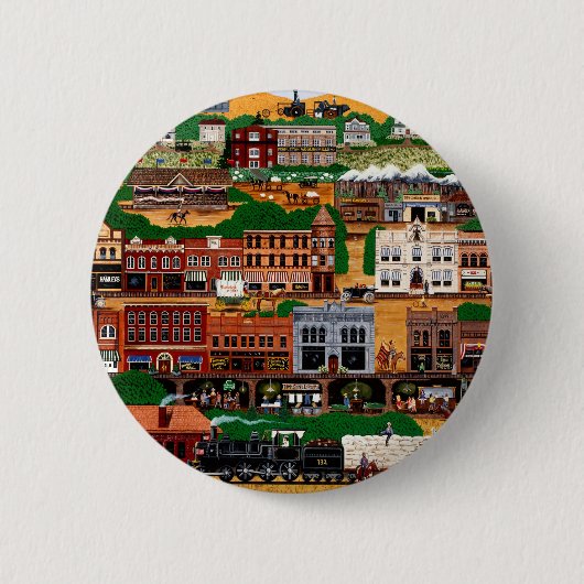 Pendleton ~ Het Wilde Westen Ronde Button 5,7 Cm (Voorkant)