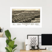 Pendleton, OF Panoramische Kaart - 1884 Poster (Thuiskantoor)