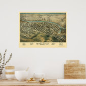 Pendleton, OF Panoramische Kaart - 1890's Poster (Keuken)