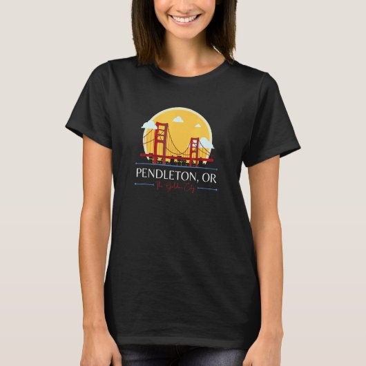 Pendleton OR Golden Gate Bridge Bad Geography Stuk T-shirt (Voorkant)