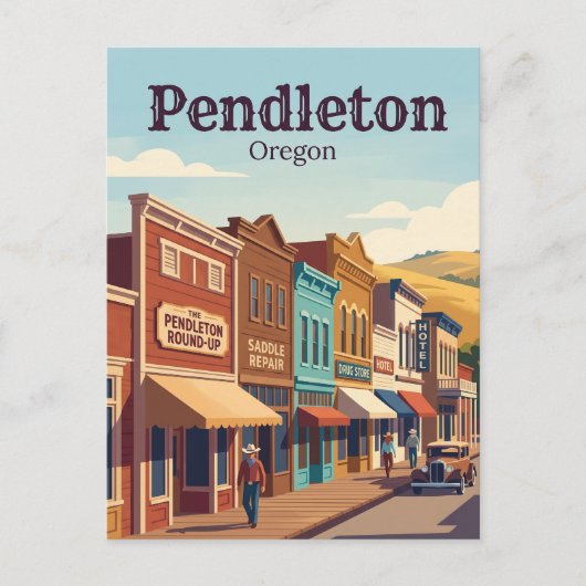 Pendleton, Oregon Briefkaart (Voorkant)