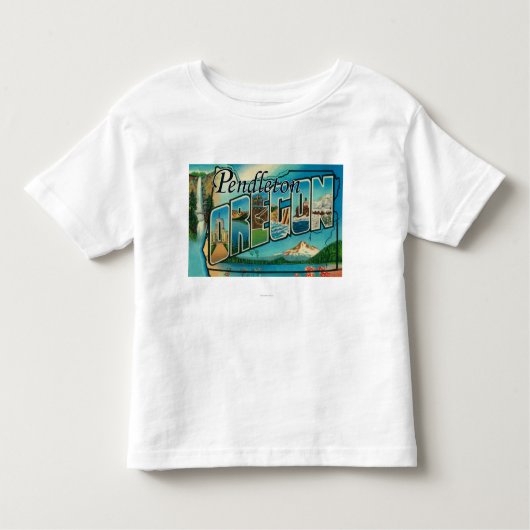 Pendleton, Oregon - Grote Letter-scènes Kinder Shirts (Voorkant)