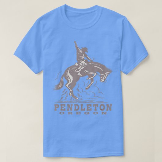 Pendleton Oregon - Rodeo - Cowboy - Horse T-Shirt (Design voorkant)