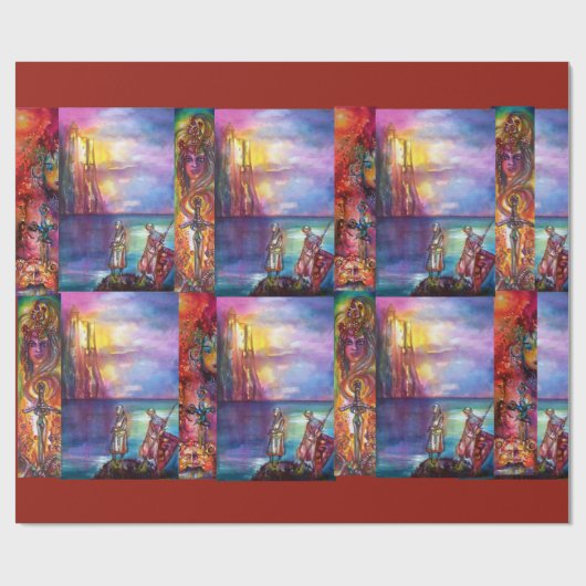 PENDRAGON Medieval Knachten, Lake Sunset, Fantasy Cadeaupapier (Vlak)