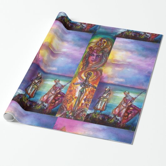PENDRAGON Medieval Knachten, Lake Sunset, Fantasy Cadeaupapier (Uitgerold)