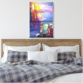 PENDRAGON Medieval Knachten, Lake Sunset, Fantasy Canvas Afdruk (Insitu (Slaapkamer))