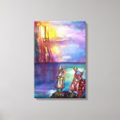 PENDRAGON Medieval Knachten, Lake Sunset, Fantasy Canvas Afdruk (Voorkant)