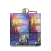 PENDRAGON Medieval Knachten, Lake Sunset, Fantasy Heupfles (Achterkant)