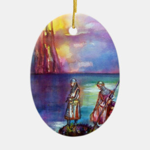 PENDRAGON Medieval Knachten, Lake Sunset, Fantasy Keramisch Ornament