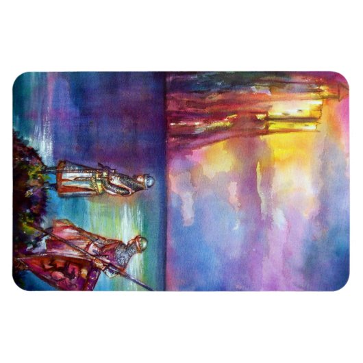 PENDRAGON Medieval Knachten, Lake Sunset, Fantasy Magneet (Horizontaal)