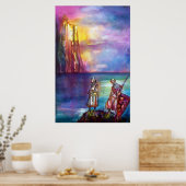 PENDRAGON Medieval Knachten, Lake Sunset, Fantasy Poster (Keuken)
