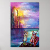 PENDRAGON Medieval Knachten, Lake Sunset, Fantasy Poster (Voorkant)