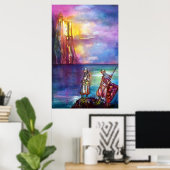 PENDRAGON Medieval Knachten, Lake Sunset, Fantasy Poster (Thuiskantoor)