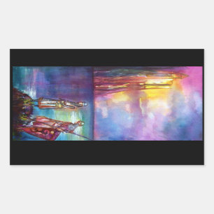 PENDRAGON Medieval Knachten, Lake Sunset, Fantasy Rechthoekige Sticker