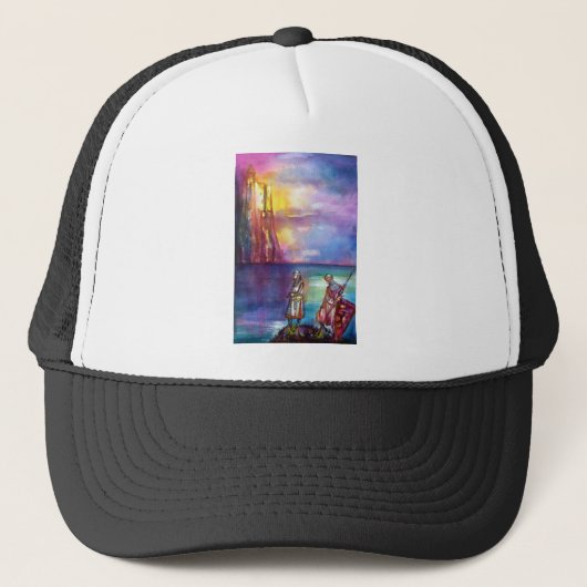 PENDRAGON Medieval Knachten, Lake Sunset, Fantasy Trucker Pet (Voorkant)