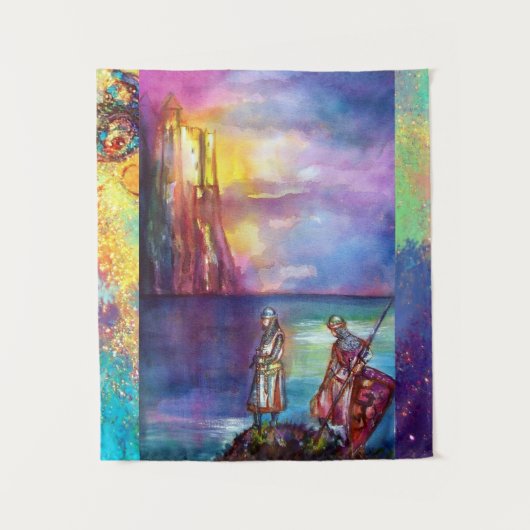 PENDRAGON Medieval Knachten, Lake Sunset, Fantasy Wandkleed (Voorkant)